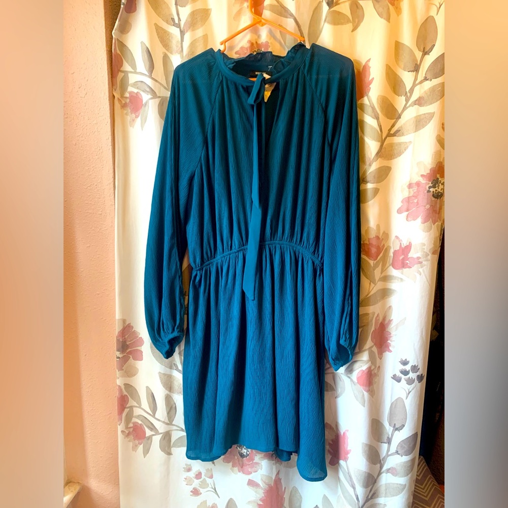 Teal crepe work or date night dress